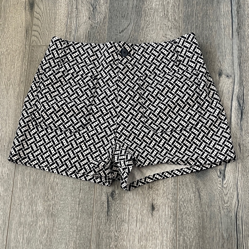 Anthropologie Black & White Geometric Bermuda Shorts